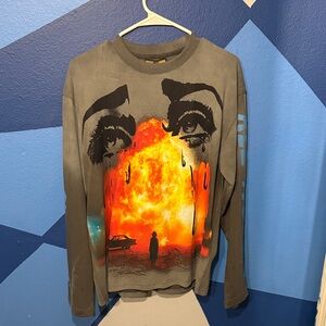 All Saints Graphic Crewneck Sweater - Gray and Orange